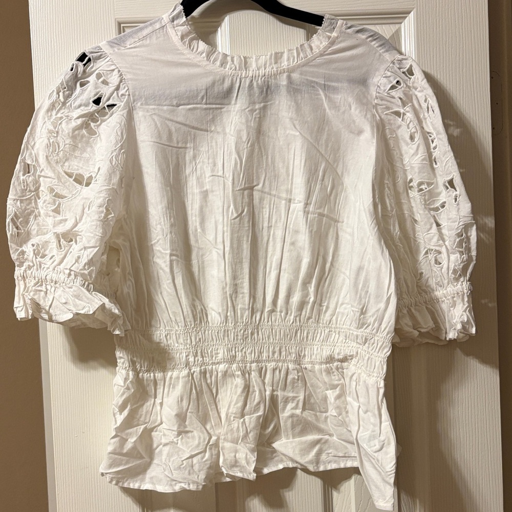 Universal Thread White Blouse with Puff Sleeves